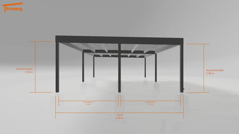 #DE Schweng Flachdachcarport C600 (ID bkp955)
