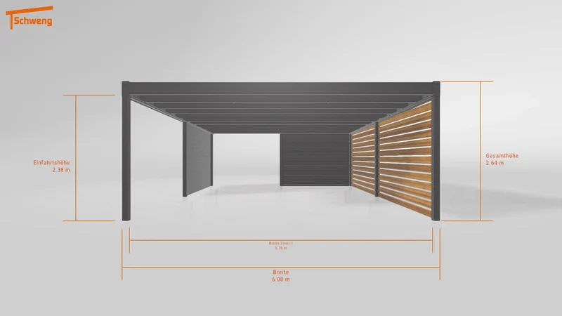 #DE Schweng Flachdachcarport C600+ (ID zbwjzy)