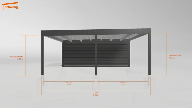 #DE Schweng Flachdachcarport C600 (ID mj25gg)