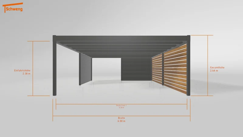 #DE Schweng Flachdachcarport C600+ (ID zbwjpy)