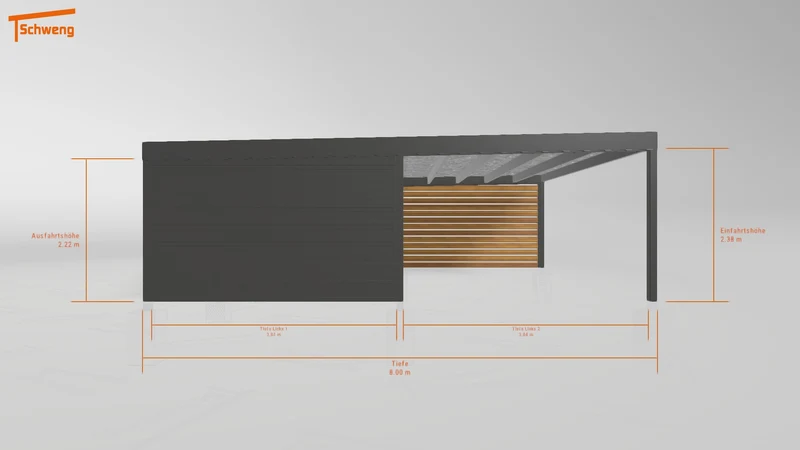 #DE Schweng Flachdachcarport C600+ (ID zbwjpy)