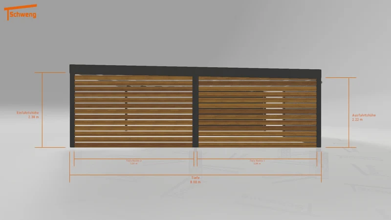 #DE Schweng Flachdachcarport C600+ (ID zbwjpy)