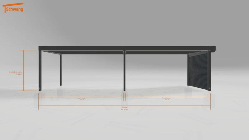 #DE Schweng Flachdachcarport C600 (ID k2jqy5)