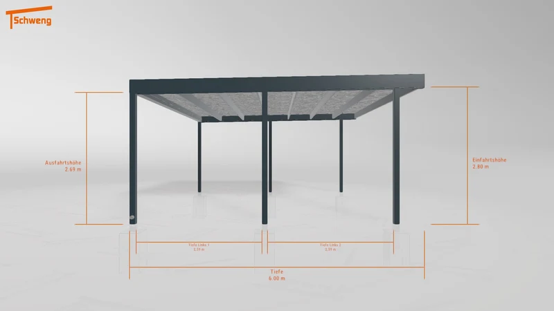 #DE Schweng Flachdachcarport C600 (ID g753n2)