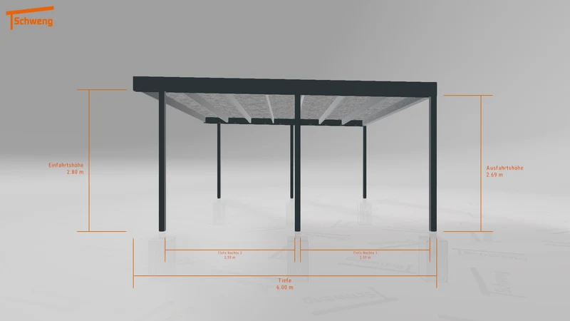 #DE Schweng Flachdachcarport C600 (ID g753n2)