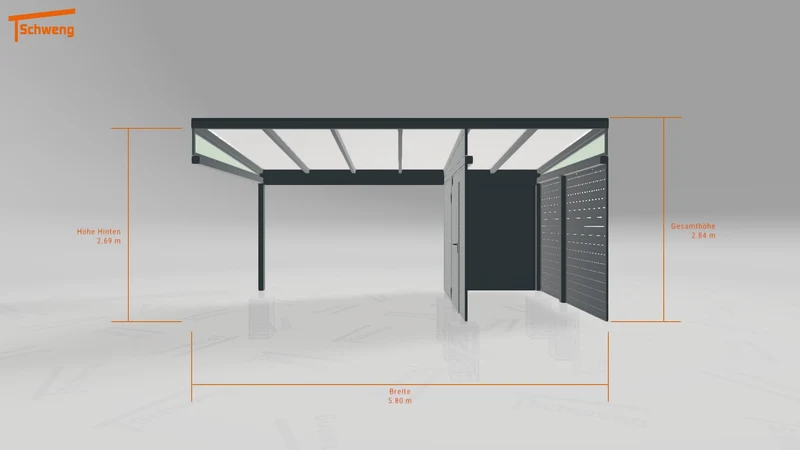 #DE Schweng Pultdachcarport S350 (ID mj2p45)