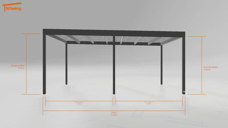 #DE Schweng Flachdachcarport C600 (ID 2q85kq)