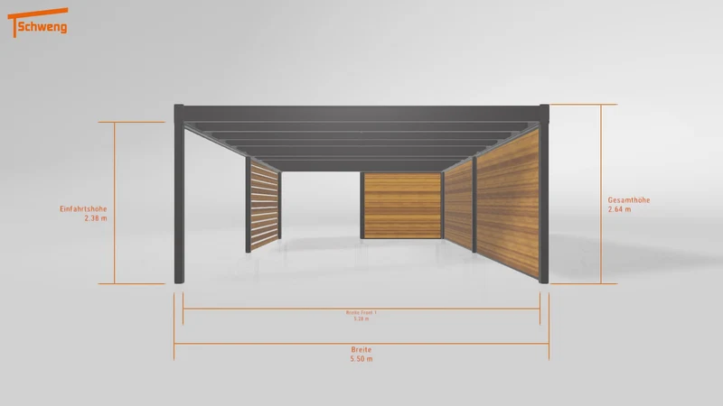 #DE Schweng Flachdachcarport C600+ (ID k2j9wz)