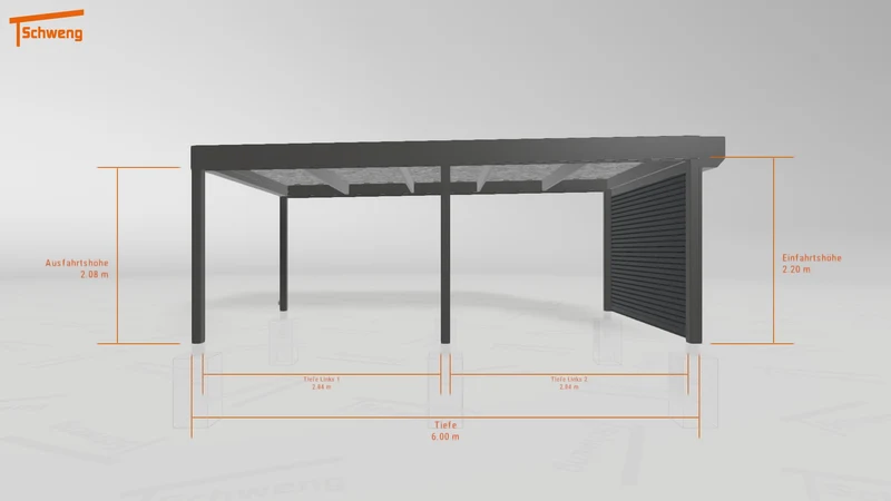 #DE Schweng Flachdachcarport C600 (ID xd)