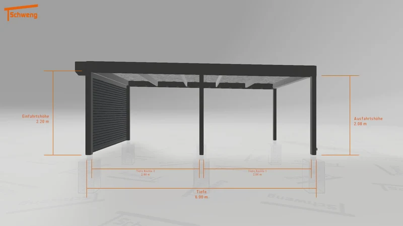 #DE Schweng Flachdachcarport C600 (ID xd)