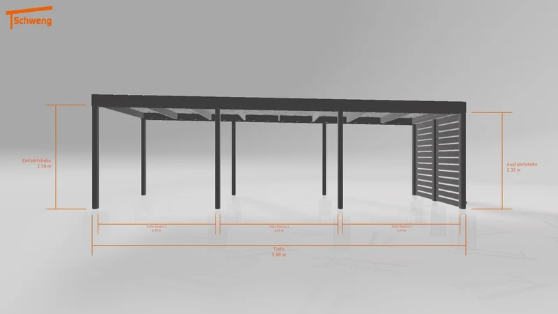 #DE Schweng Flachdachcarport C600 (ID mj2p53)