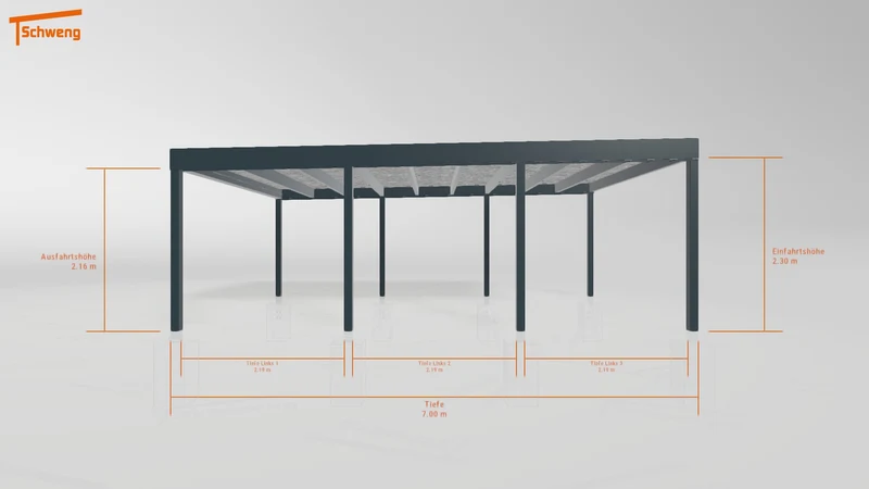 #DE Schweng Flachdachcarport C600+ (ID ygjz88)