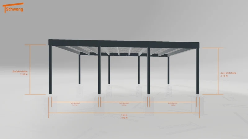 #DE Schweng Flachdachcarport C600+ (ID ygjz88)