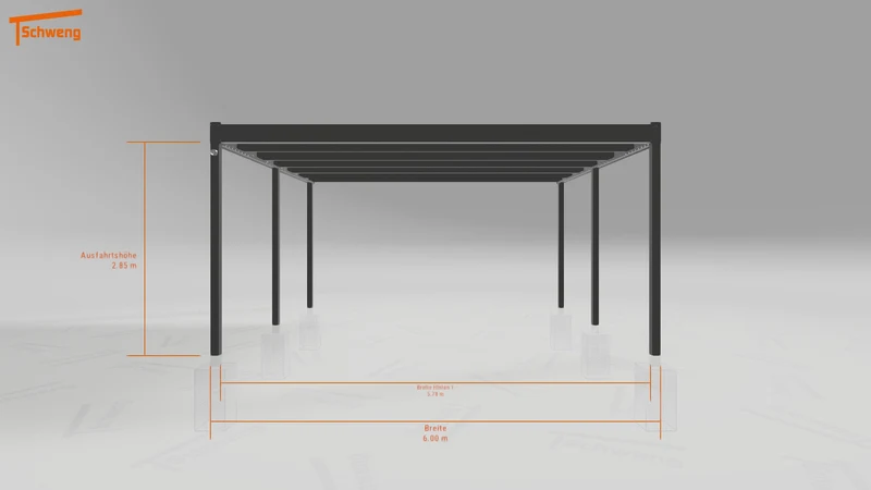 #DE Schweng Flachdachcarport C600 (ID 42wqng)