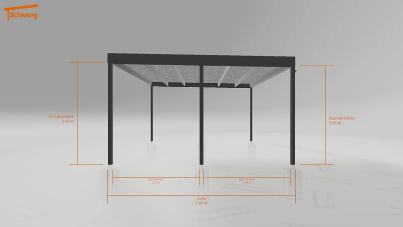 #DE Schweng Flachdachcarport C600 (ID 42wqng)