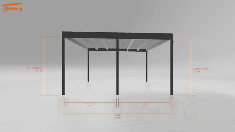 #DE Schweng Flachdachcarport C600 (ID x784ry)