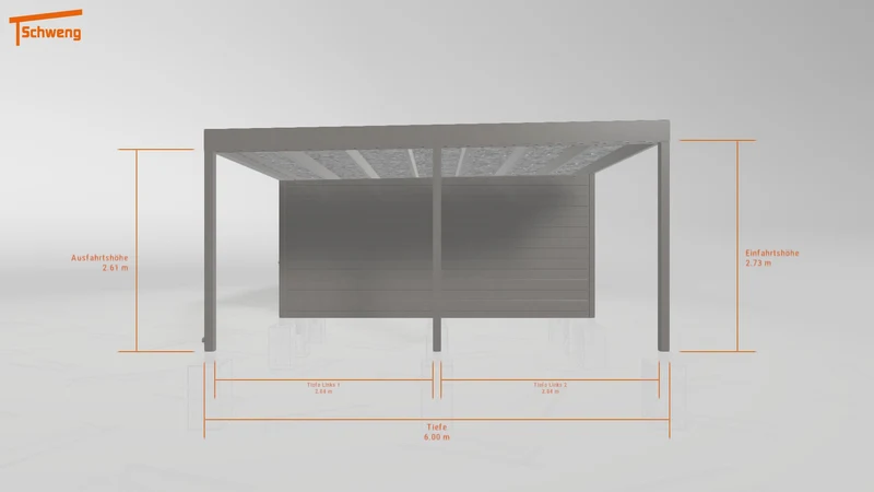 #DE Schweng Flachdachcarport C600+ (ID 42wxx5)