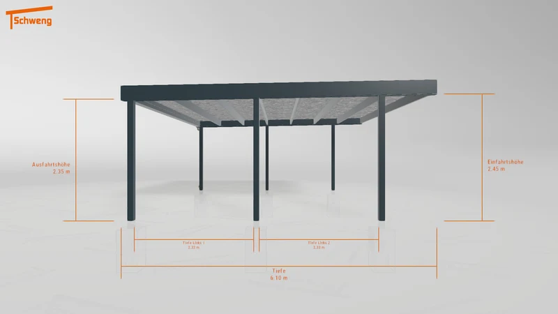 #DE Schweng Flachdachcarport C600 (ID 5mznqr)