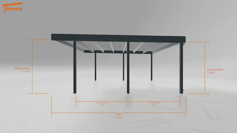 #DE Schweng Flachdachcarport C600 (ID 5mznqr)