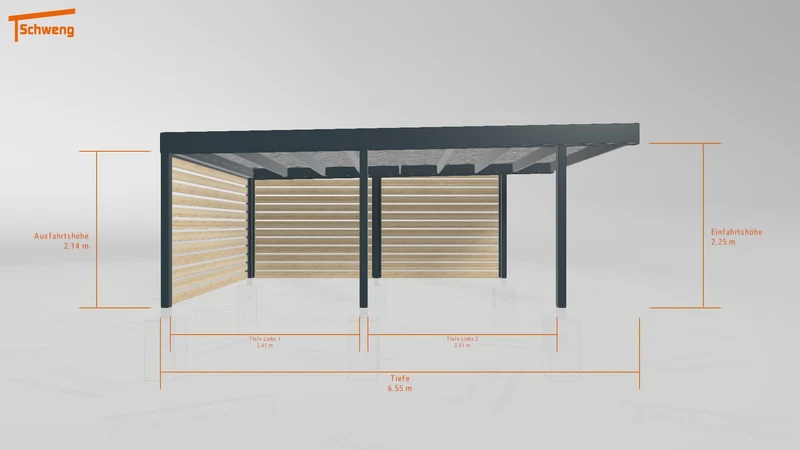 #DE Schweng Flachdachcarport C600 (ID mj2qp5) #MTG