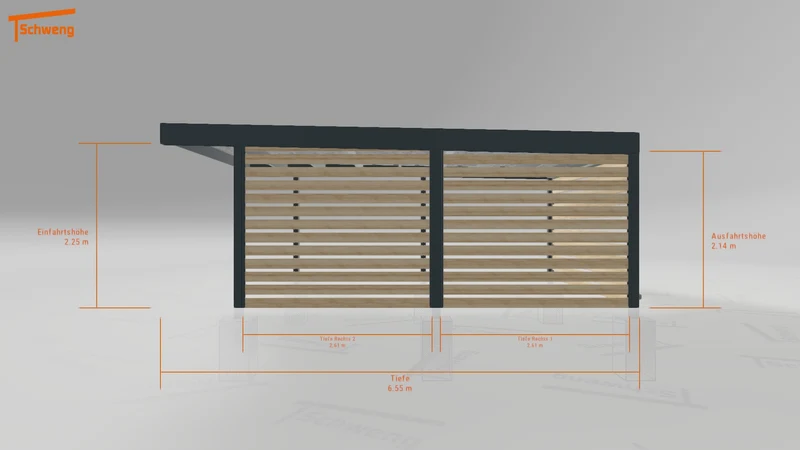 #DE Schweng Flachdachcarport C600 (ID mj2qp5) #MTG
