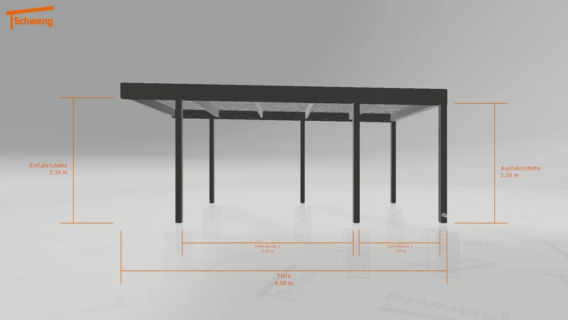 #DE Schweng Flachdachcarport C600 (ID 85pj97)