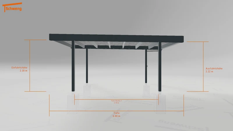 #DE Schweng Flachdachcarport C600+ (ID zbw537)