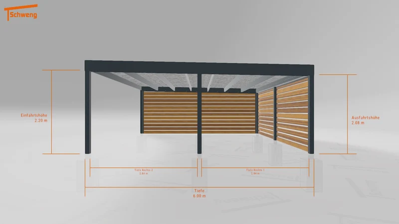 #DE Schweng Flachdachcarport C600 (ID 42wxnd) #MTG