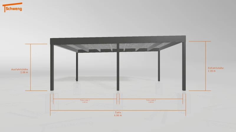 #DE Schweng Flachdachcarport C600 (ID x789bd)