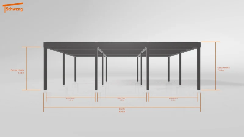 #DE Schweng Flachdachcarport C600 (ID 85pqb2)