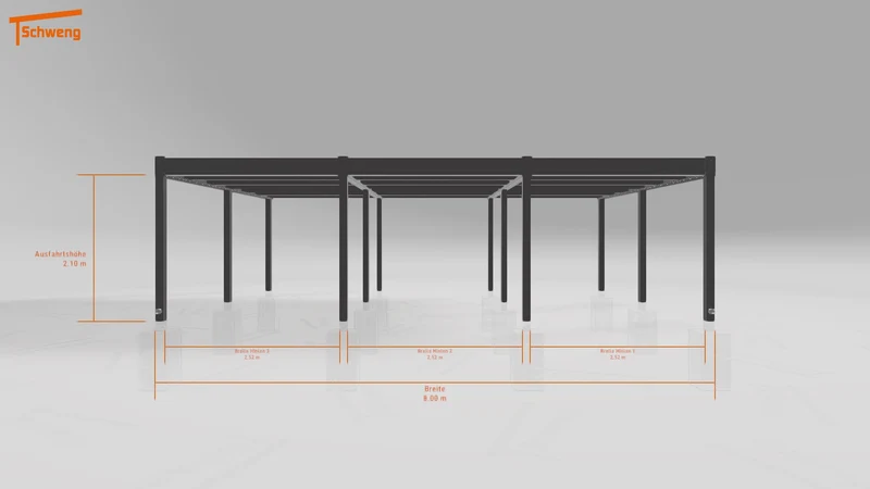 #DE Schweng Flachdachcarport C600 (ID 85pqb2)