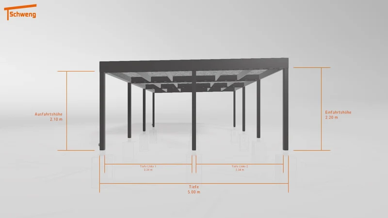 #DE Schweng Flachdachcarport C600 (ID 85pqb2)