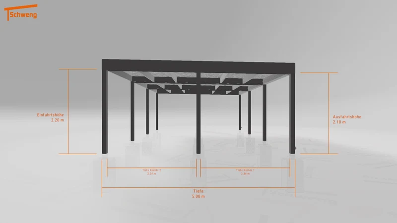 #DE Schweng Flachdachcarport C600 (ID 85pqb2)