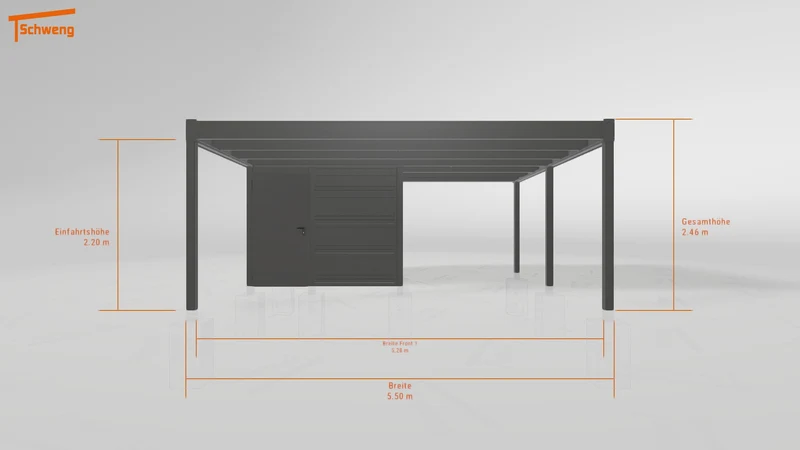 #DE Schweng Flachdachcarport C600+ (ID 33j7yw) #MTG