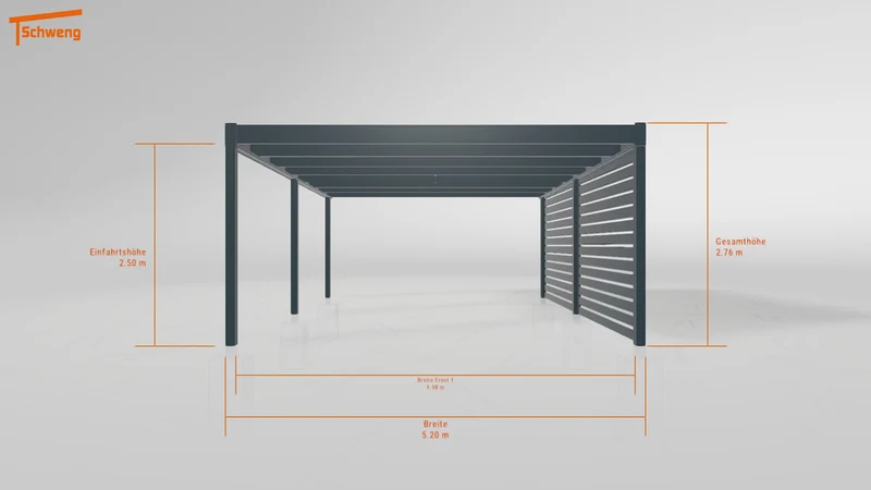 #DE Schweng Flachdachcarport C600+ (ID 77bwjv) #MTG