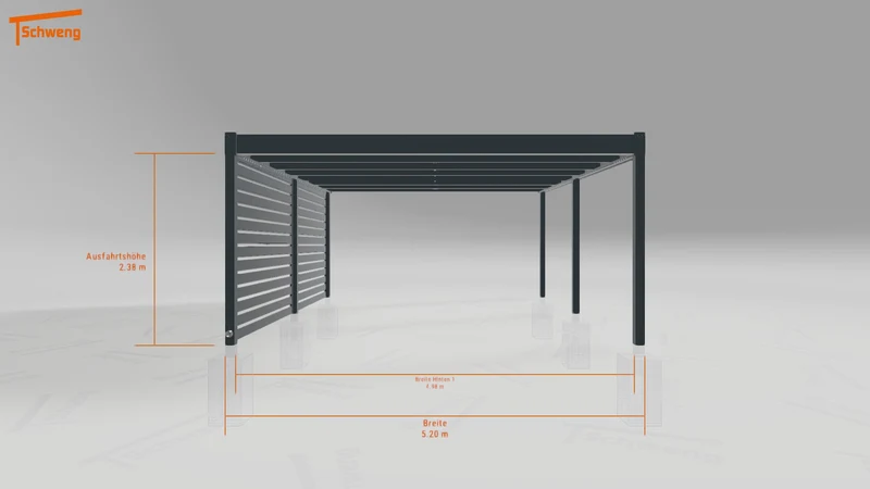 #DE Schweng Flachdachcarport C600+ (ID 77bwjv) #MTG