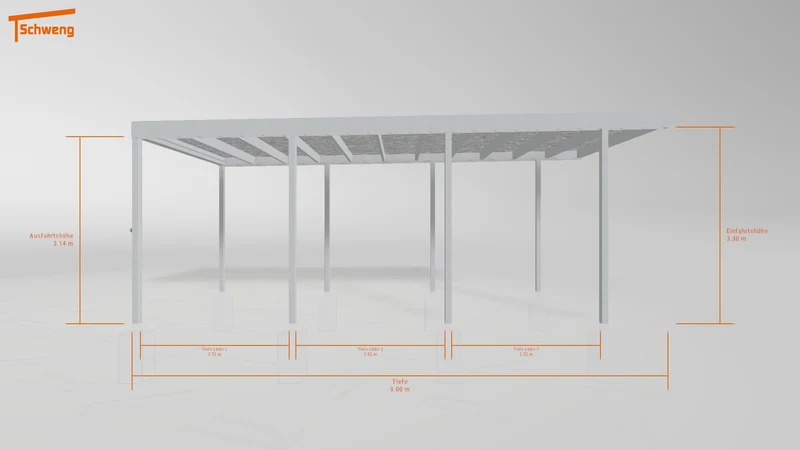 #DE Schweng Flachdachcarport C600+ (ID n5m7mb)