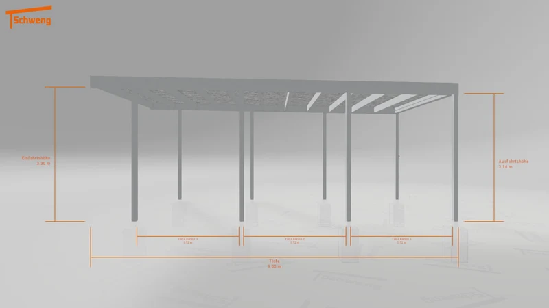 #DE Schweng Flachdachcarport C600+ (ID n5m7mb)