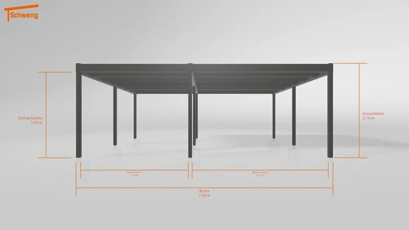 #DE Schweng Flachdachcarport C600 (ID bkp9p5)