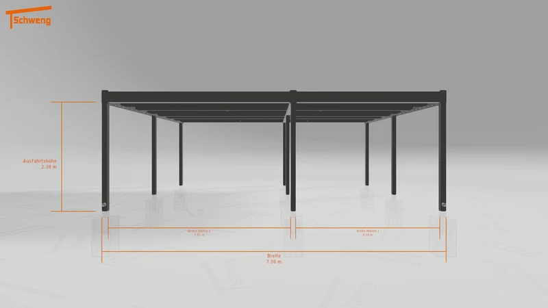 #DE Schweng Flachdachcarport C600 (ID bkp9p5)