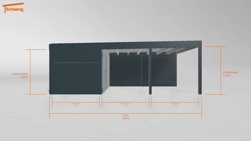 #DE Schweng Flachdachcarport C600+ (ID g753dr) #MTG
