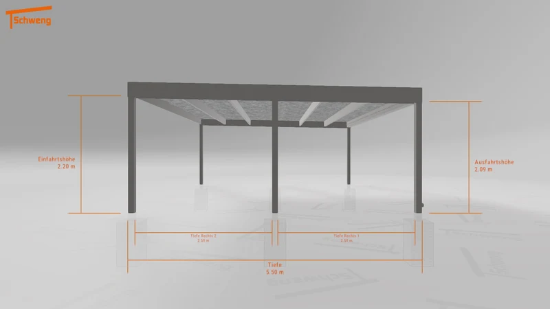 #DE Schweng Flachdachcarport C600 (ID ygjznp)
