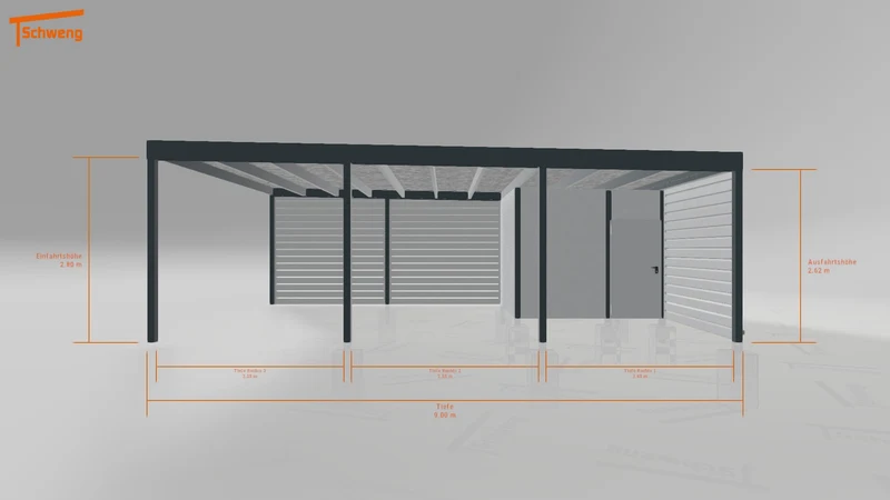 #DE Schweng Flachdachcarport C600+ (ID 33jyvy)