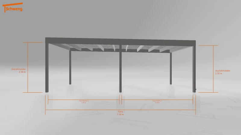 #DE Schweng Flachdachcarport C600+ (ID rjn5xx) #MTG