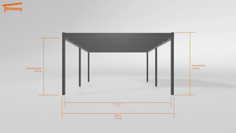 #DE Schweng Flachdachcarport C600 (ID v472d3)