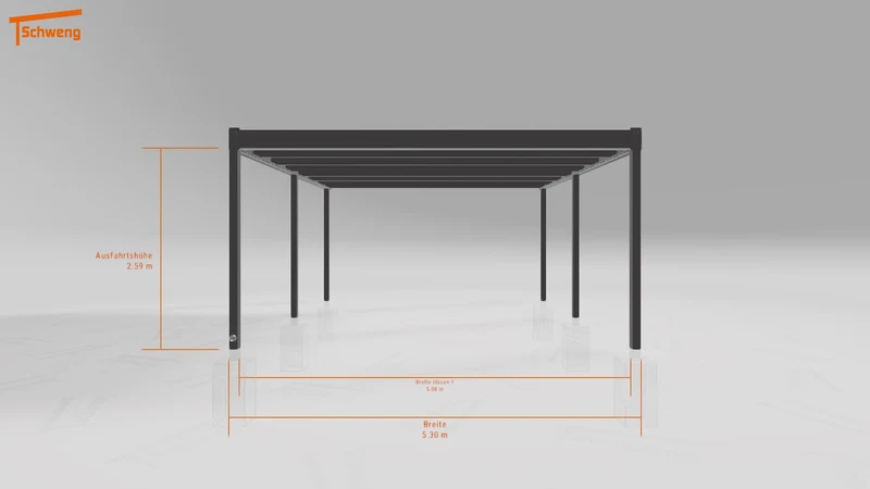 #DE Schweng Flachdachcarport C600 (ID v472d3)