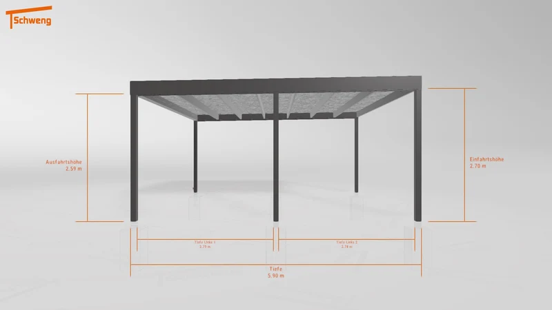 #DE Schweng Flachdachcarport C600 (ID v472d3)