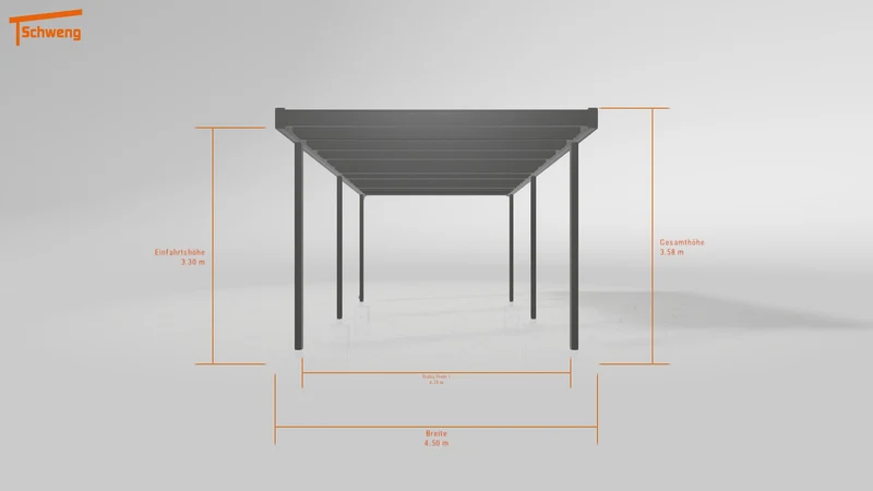 #DE Schweng Flachdachcarport C600 (ID 77bdpv)