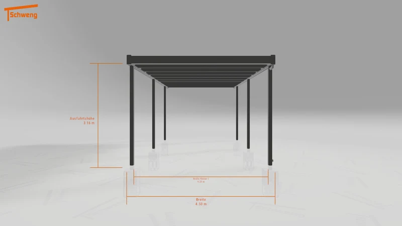 #DE Schweng Flachdachcarport C600 (ID 77bdpv)