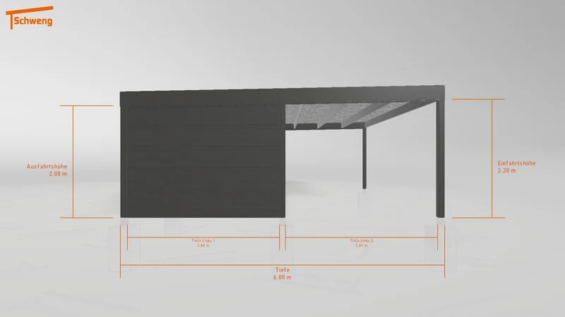#DE Schweng Flachdachcarport C600 (ID mj24r5)